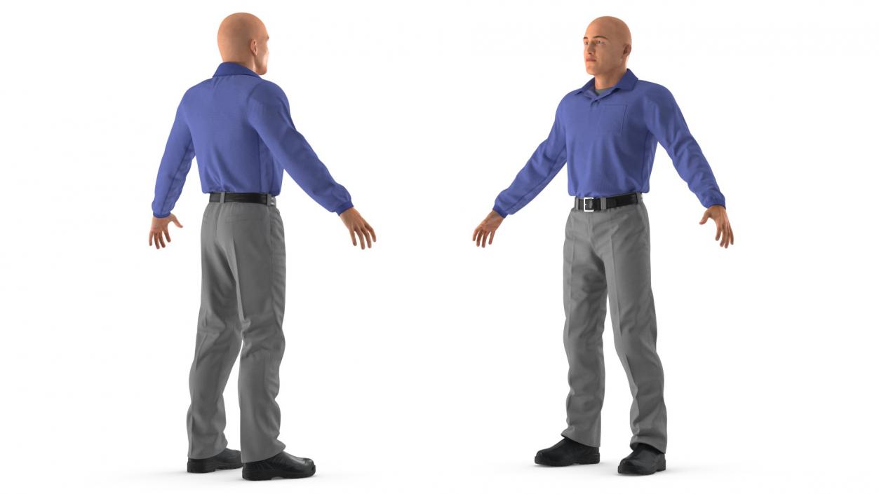 Young Man Wearing Casual Clothes A-pose 3D model