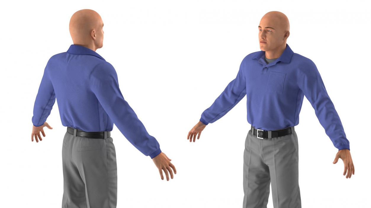 Young Man Wearing Casual Clothes A-pose 3D model