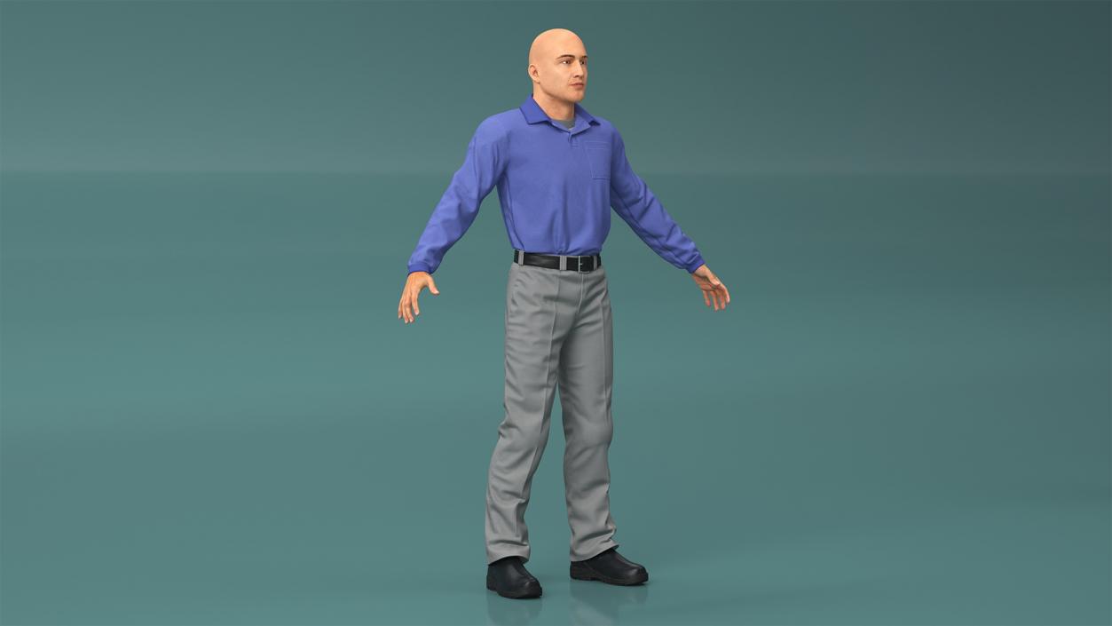 Young Man Wearing Casual Clothes A-pose 3D model