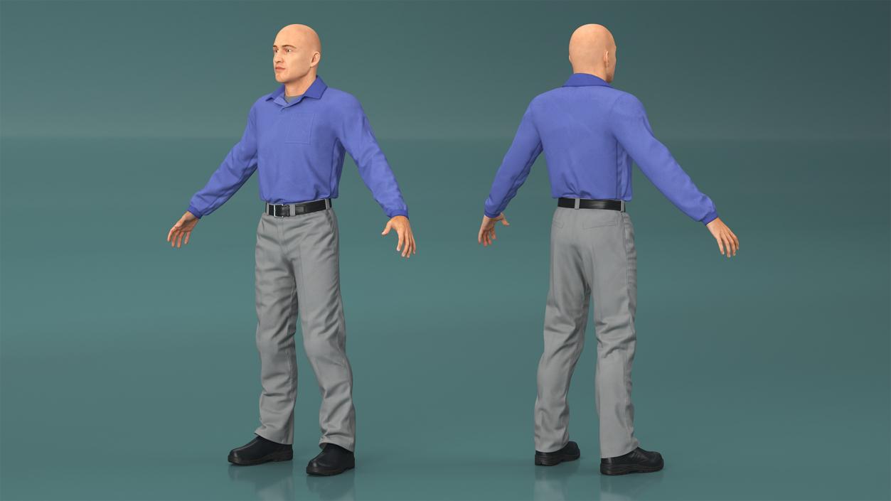 Young Man Wearing Casual Clothes A-pose 3D model