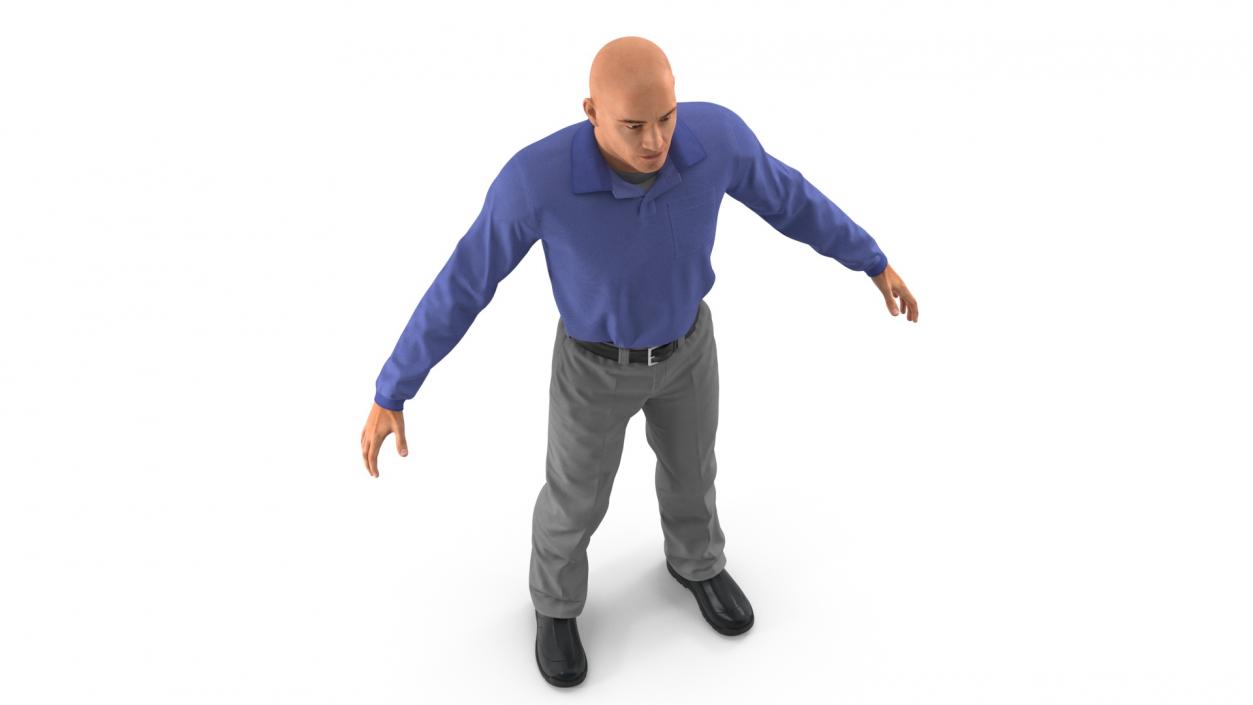 Young Man Wearing Casual Clothes A-pose 3D model