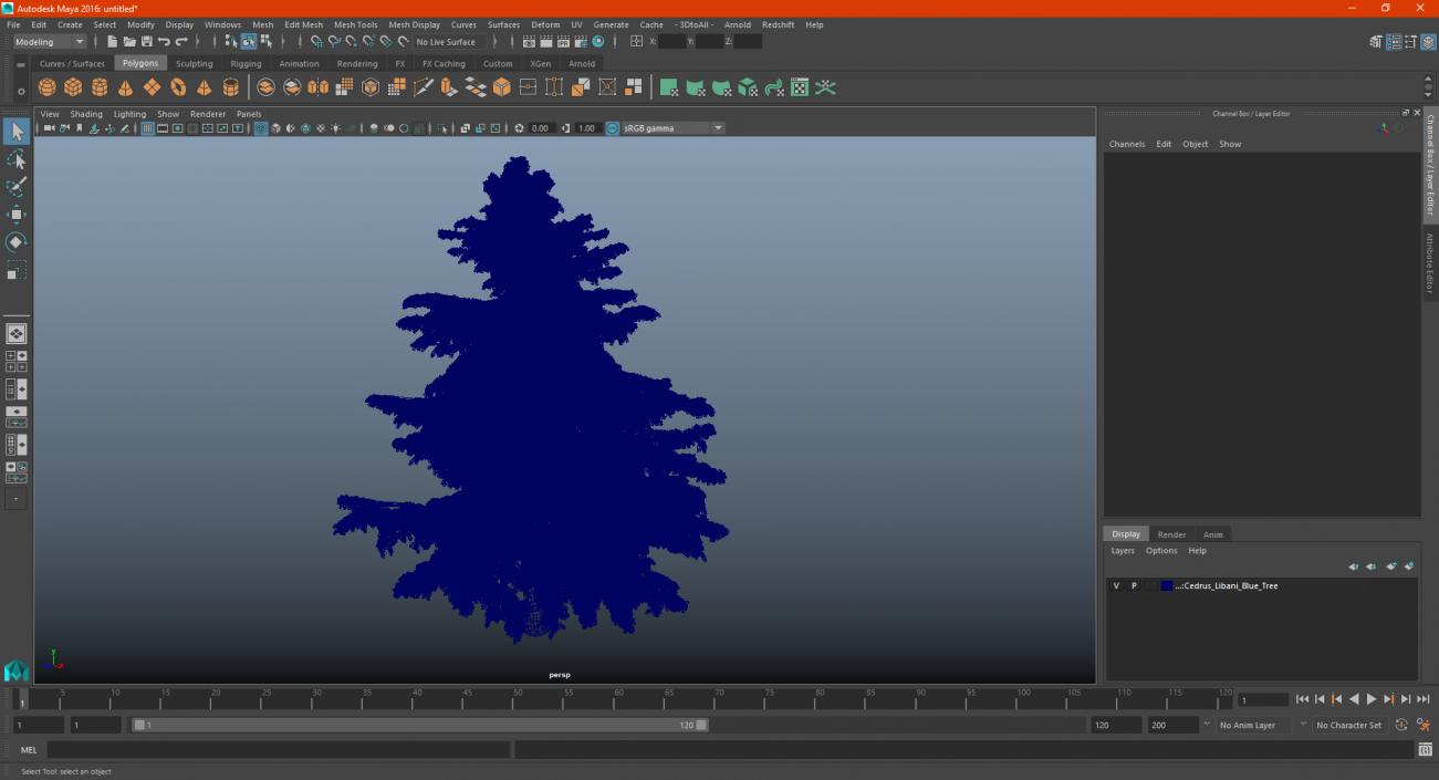 3D Cedrus Libani Blue Tree model