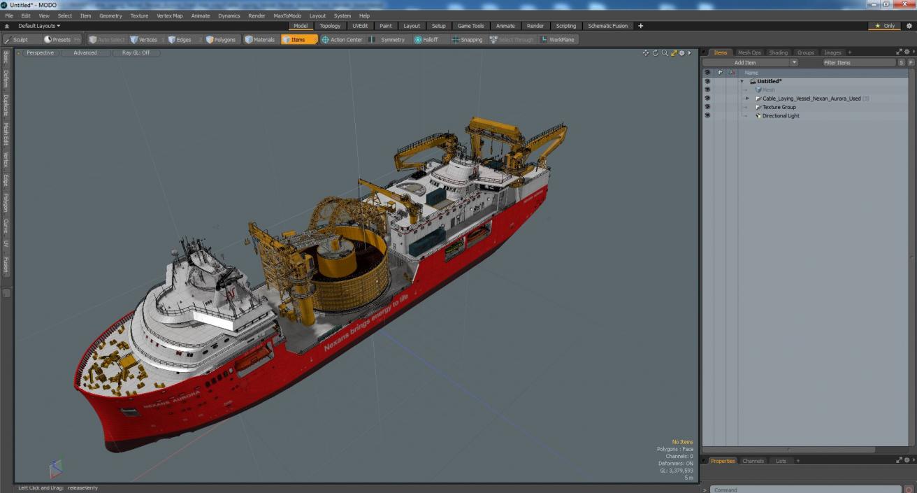 Cable Laying Vessel Nexan Aurora Used 3D