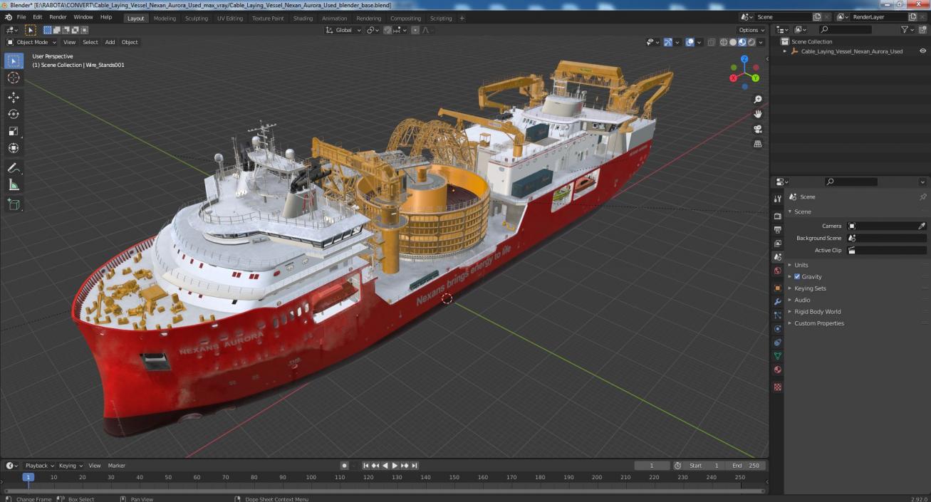 Cable Laying Vessel Nexan Aurora Used 3D