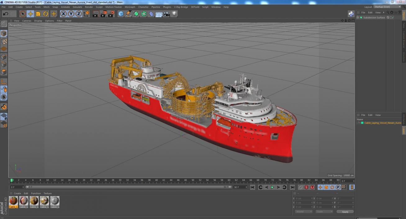 Cable Laying Vessel Nexan Aurora Used 3D