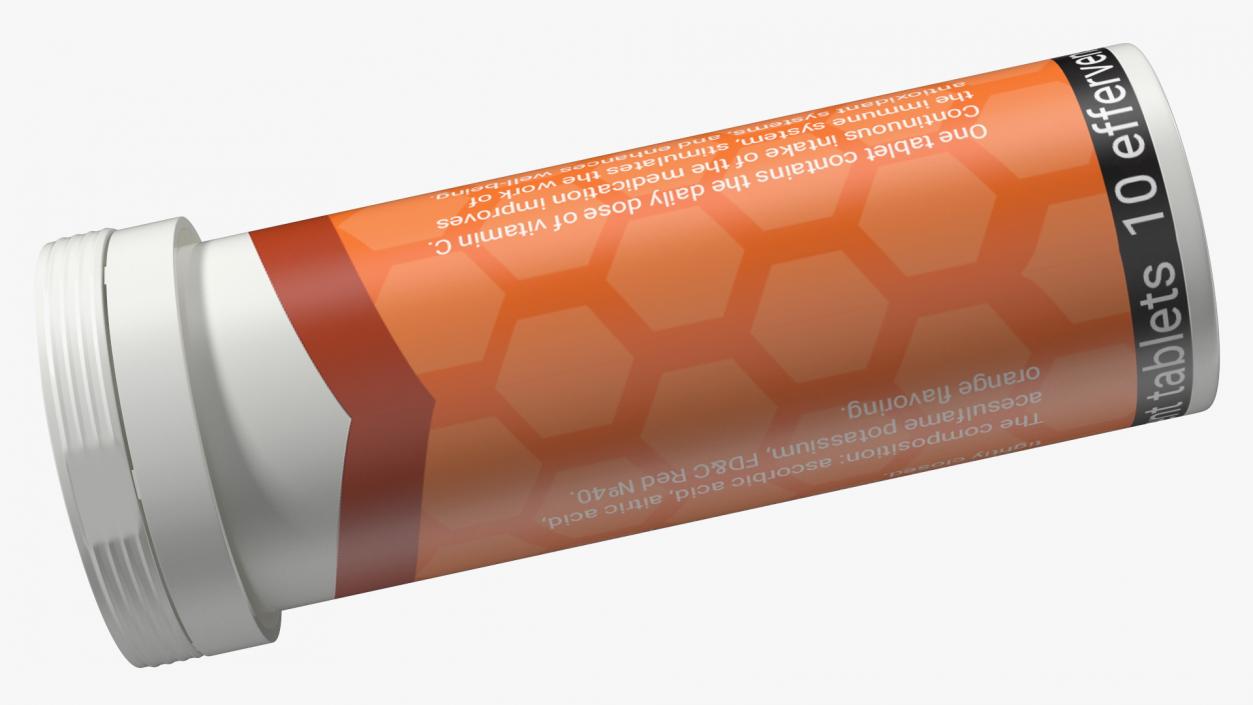 Tube Vitamin C Packaging 10 Tabs 3D