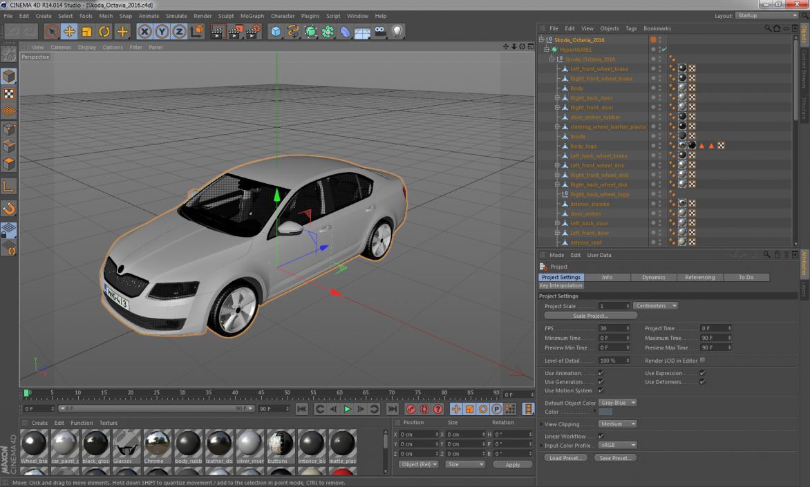 3D Skoda Octavia 2016 model