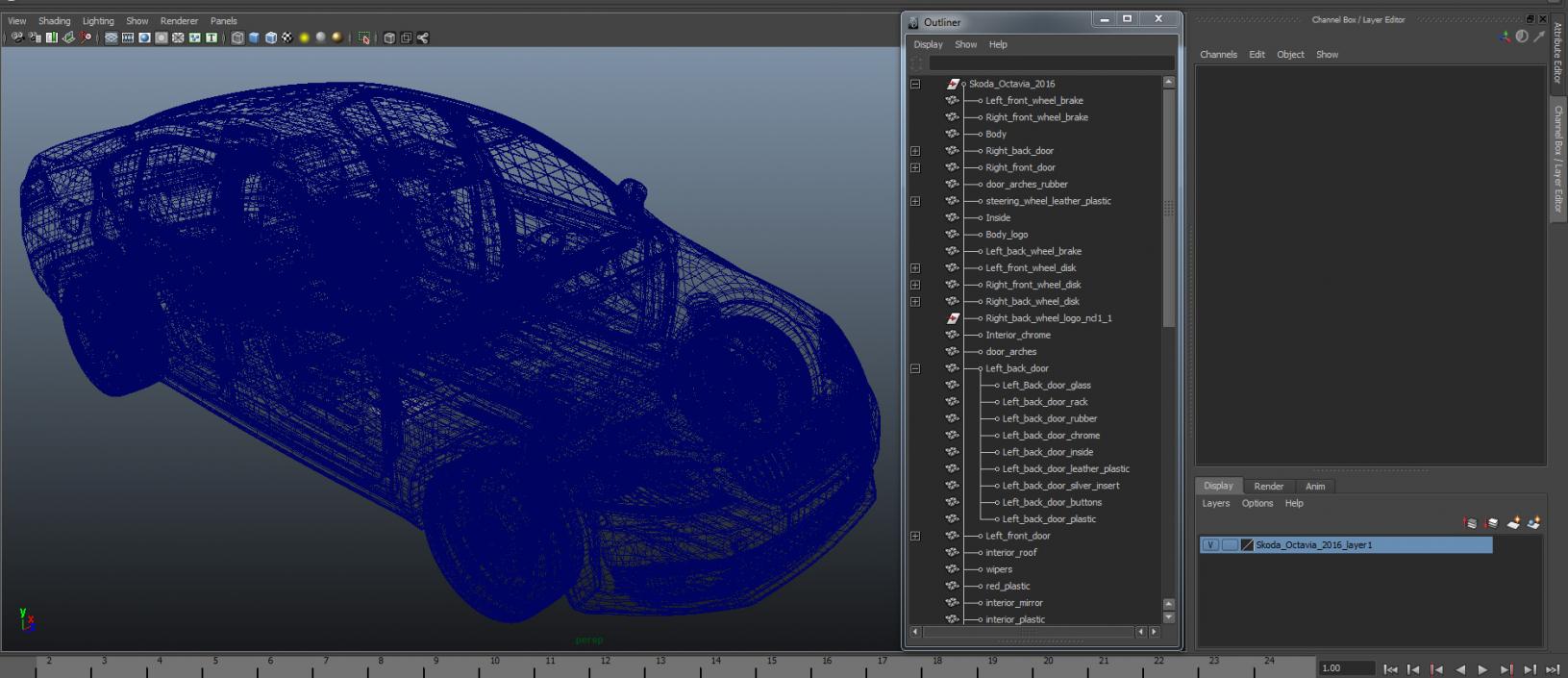 3D Skoda Octavia 2016 model