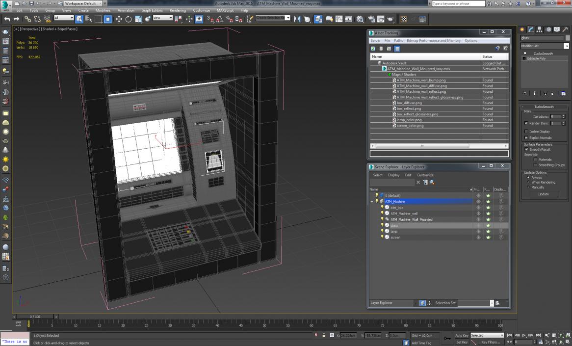 ATM Machine Wall Mounted 3D model