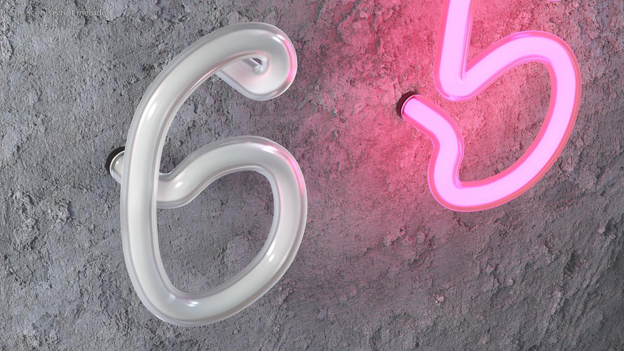 Neon Tube Light Number 6 3D model