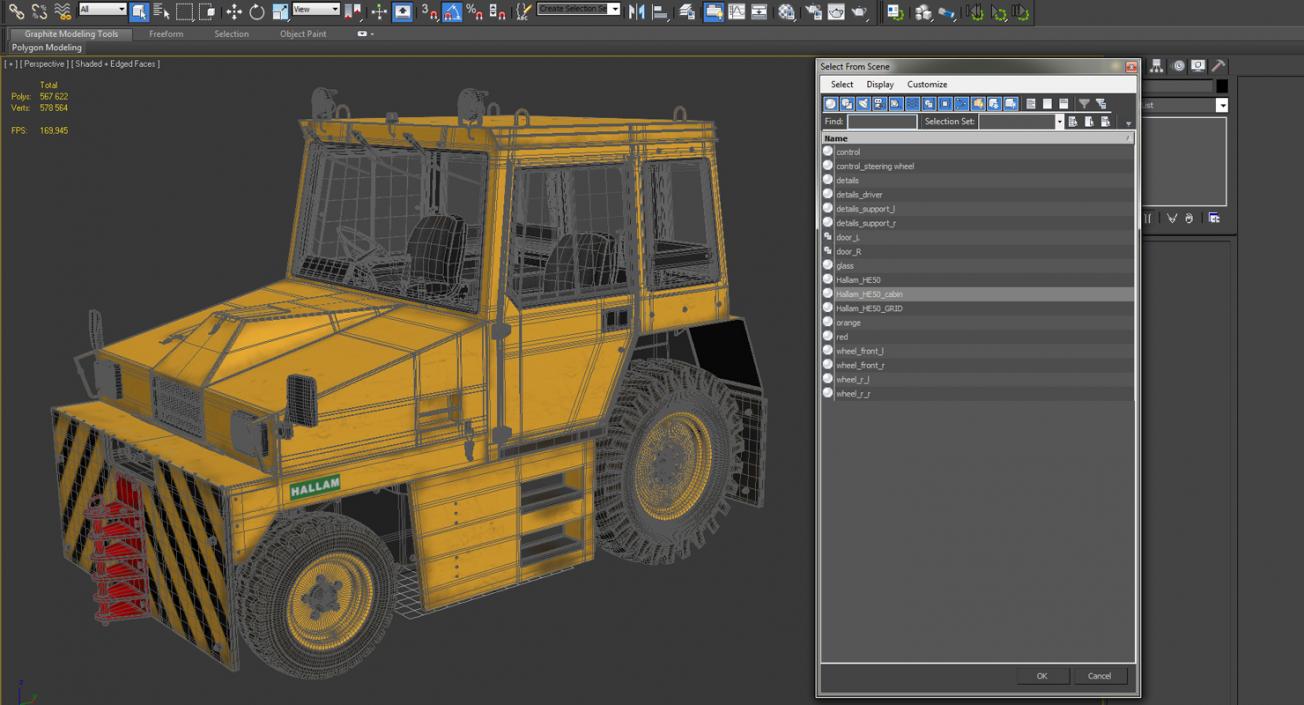 Push Back Tractor Hallam HE50 3D model