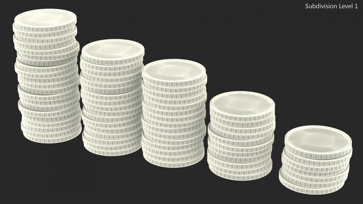 Stacked Coins Set 3D