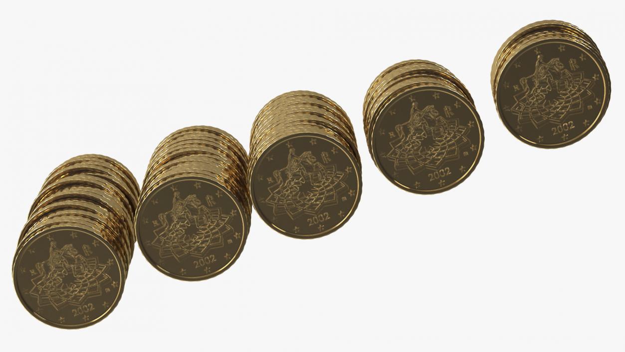 Stacked Coins Set 3D