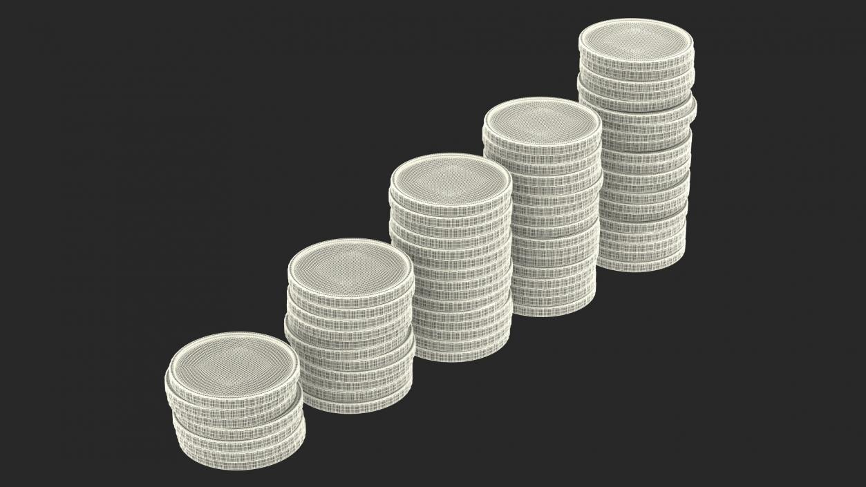 Stacked Coins Set 3D