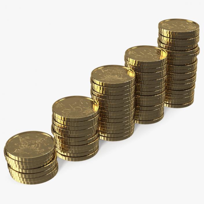 Stacked Coins Set 3D