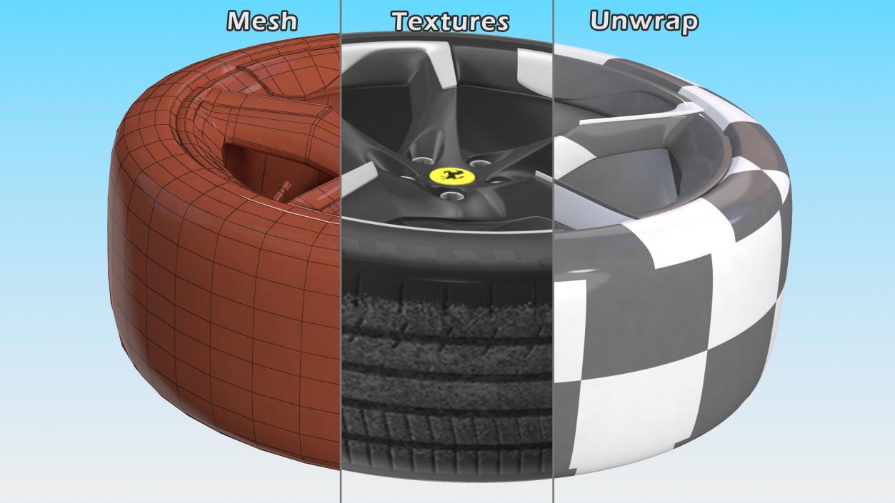 3D 2023 Ferrari Purosangue SUV Wheel model