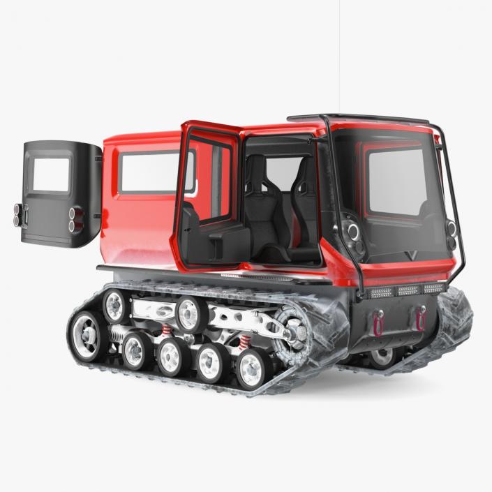 3D Red Snowy Arctica Vehicle Simple Interior Rigged model