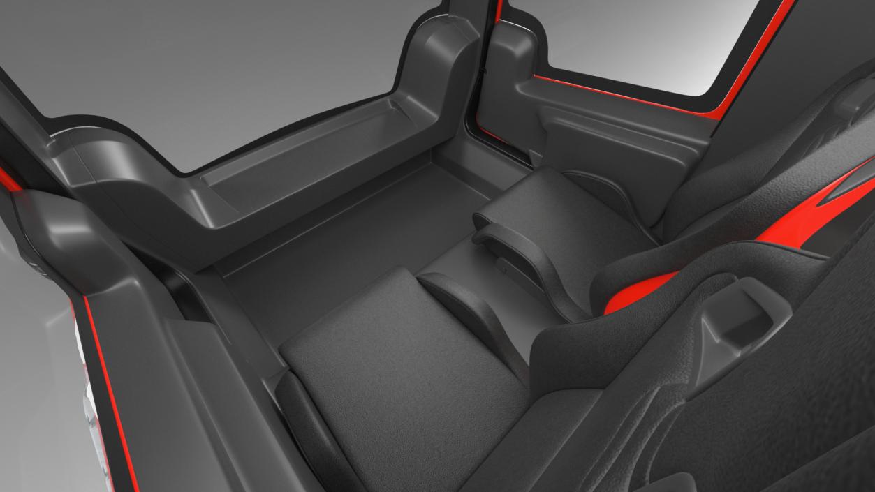 3D Red Snowy Arctica Vehicle Simple Interior Rigged model