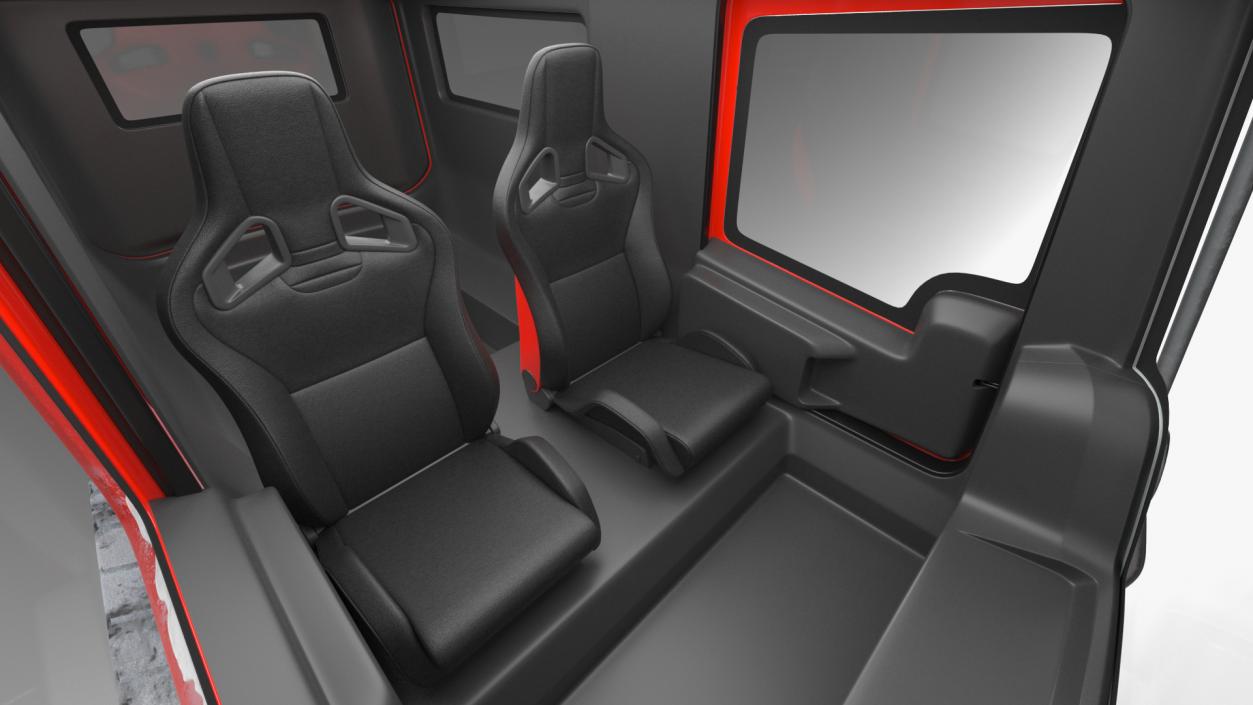 3D Red Snowy Arctica Vehicle Simple Interior Rigged model