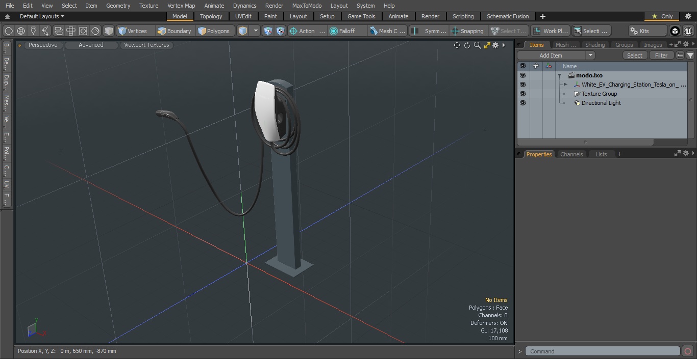 3D White EV Charging Station Tesla on Pedestal model