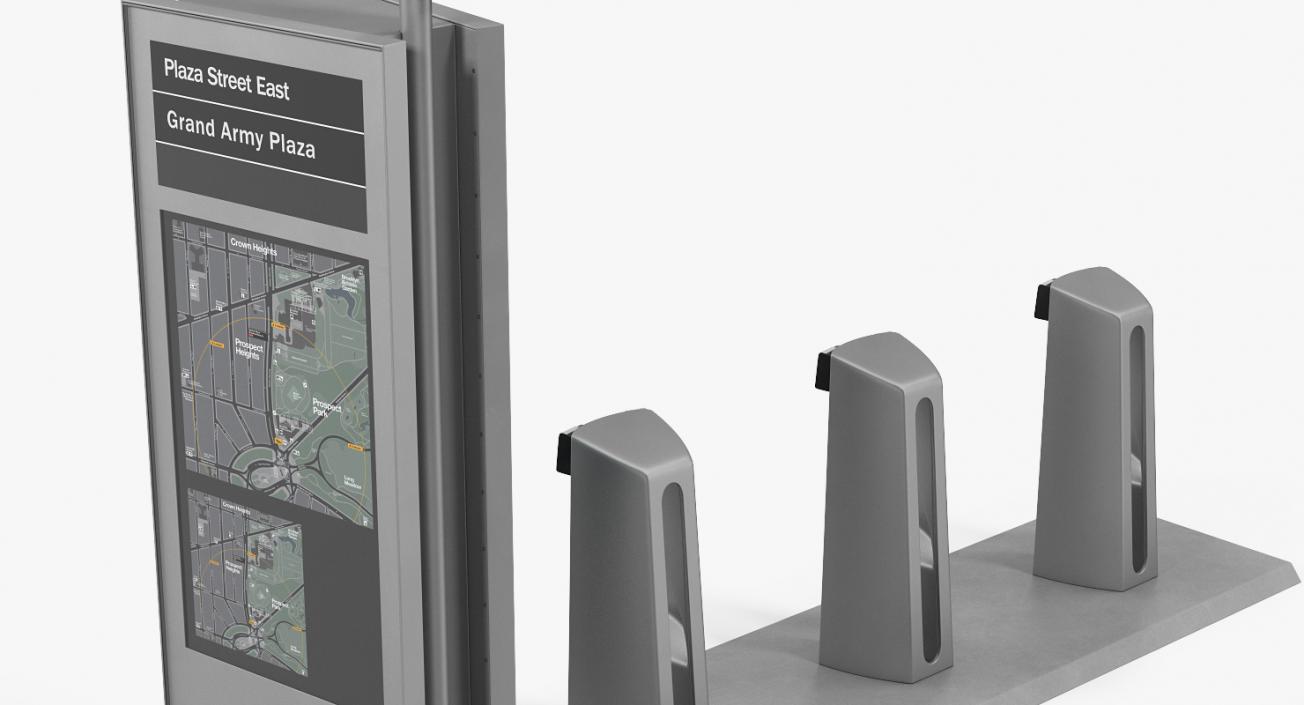 Bicycle Sharing Station Empty 3D model