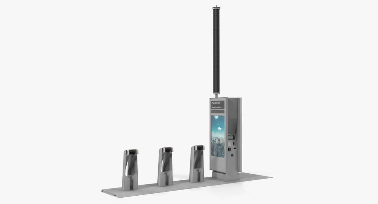 Bicycle Sharing Station Empty 3D model