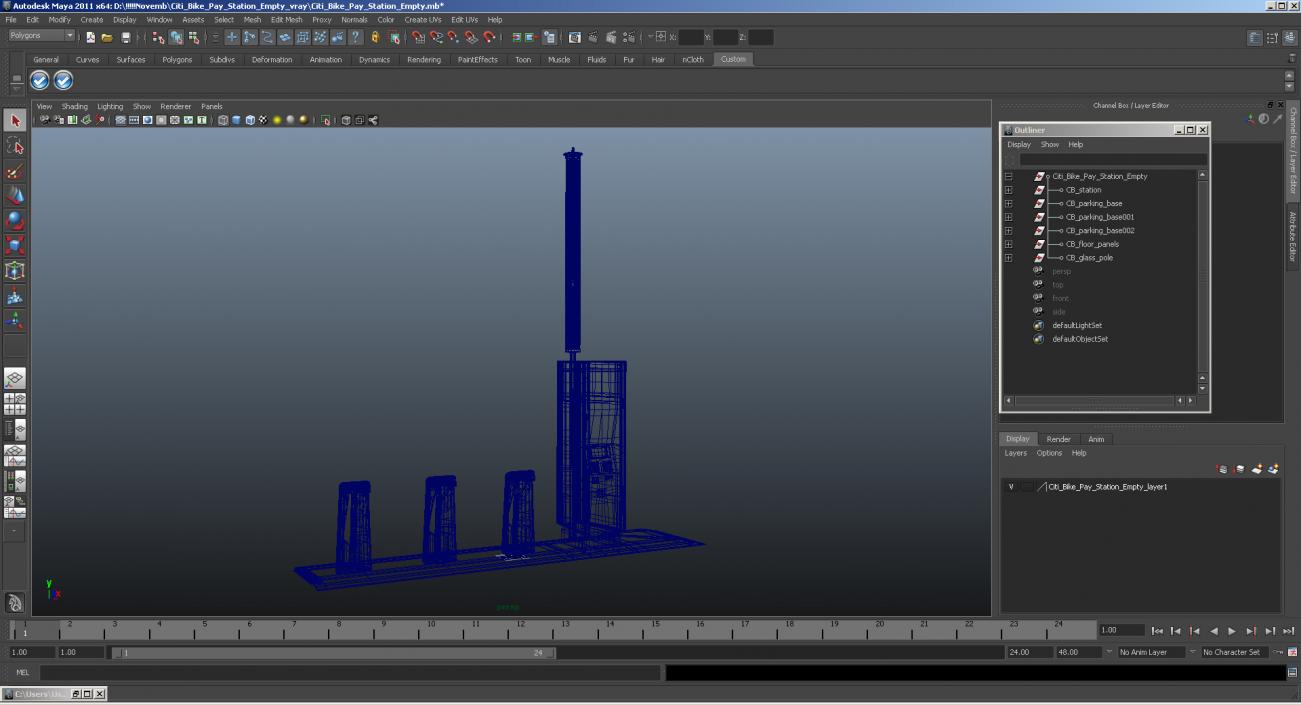 Bicycle Sharing Station Empty 3D model