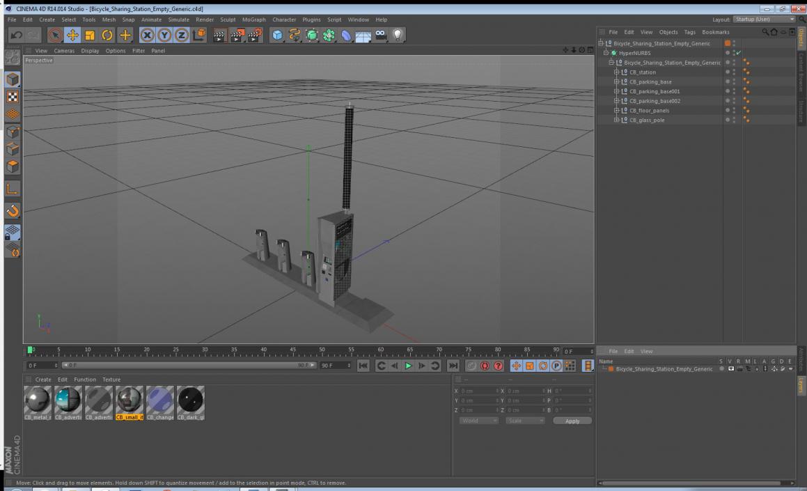 Bicycle Sharing Station Empty 3D model