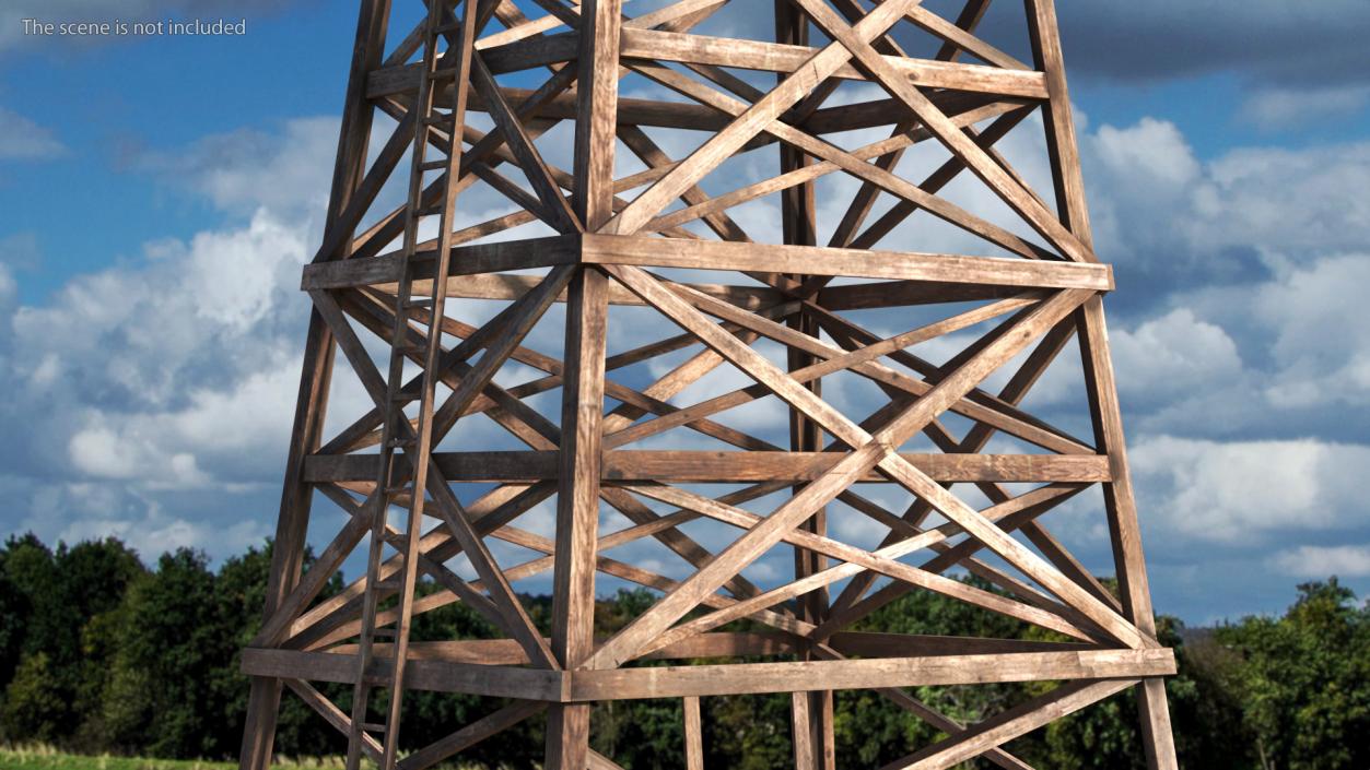 3D model Wooden Derrick Tower