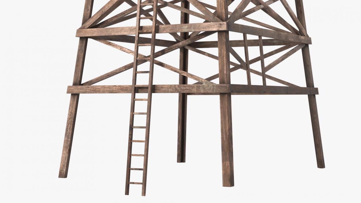 3D model Wooden Derrick Tower