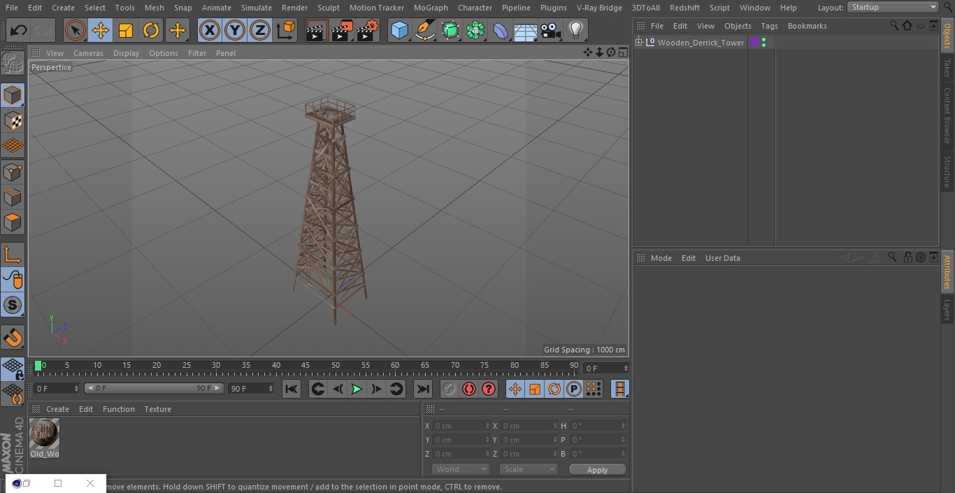 3D model Wooden Derrick Tower