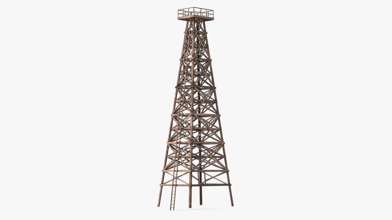 3D model Wooden Derrick Tower