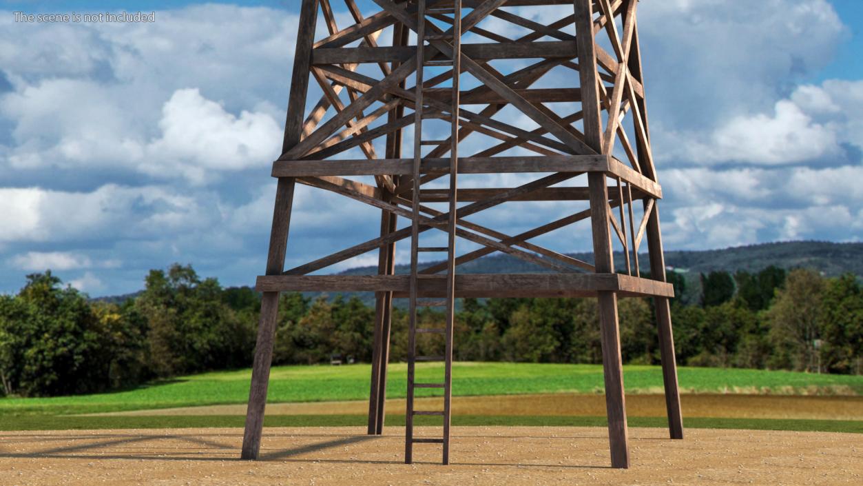 3D model Wooden Derrick Tower