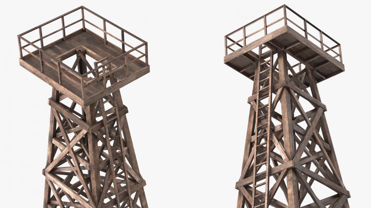 3D model Wooden Derrick Tower