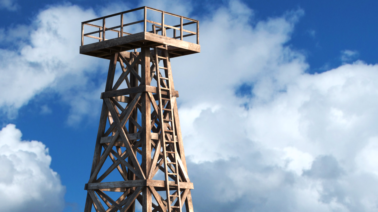 3D model Wooden Derrick Tower