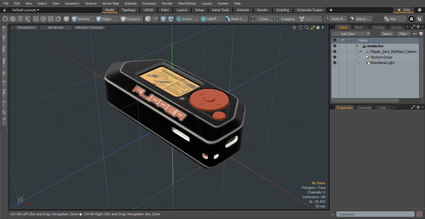 Flipper Zero Multitool Carbon 3D model