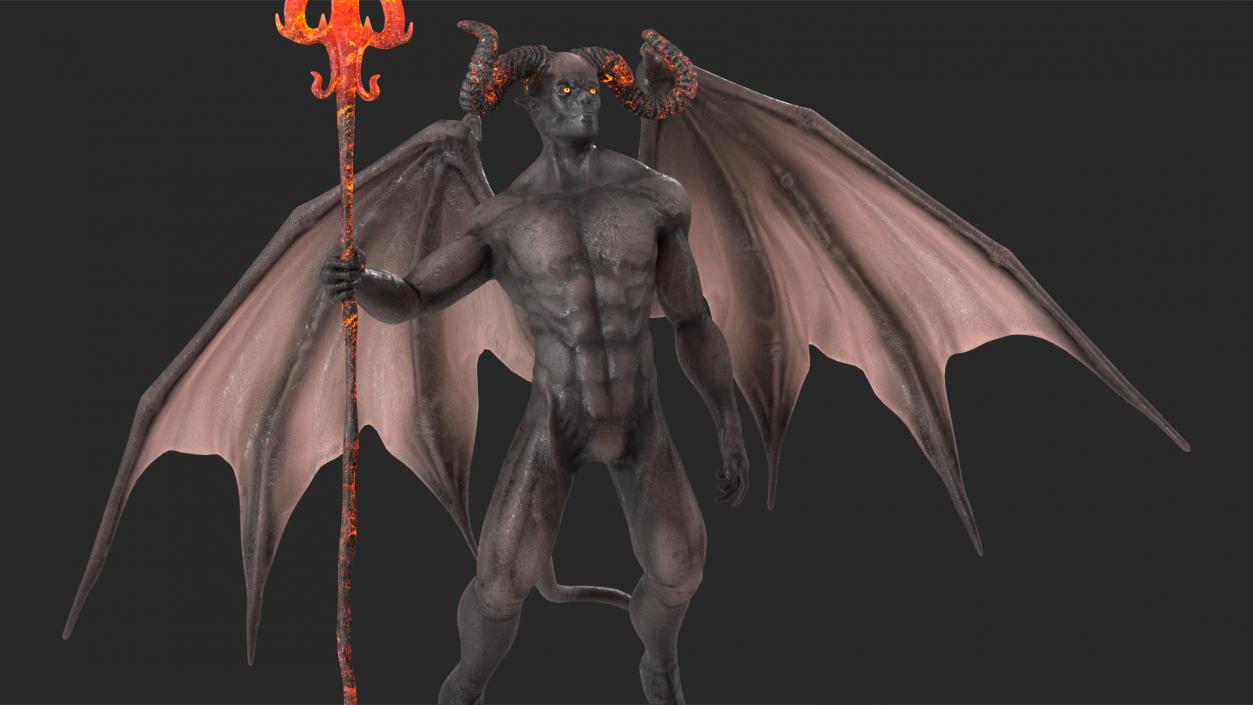 Devil Character with Trident Rigged for Modo 3D model