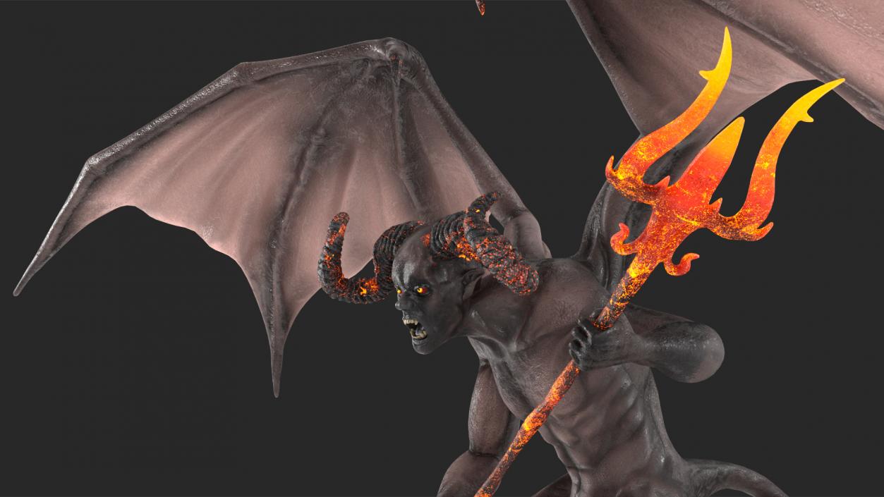 Devil Character with Trident Rigged for Modo 3D model