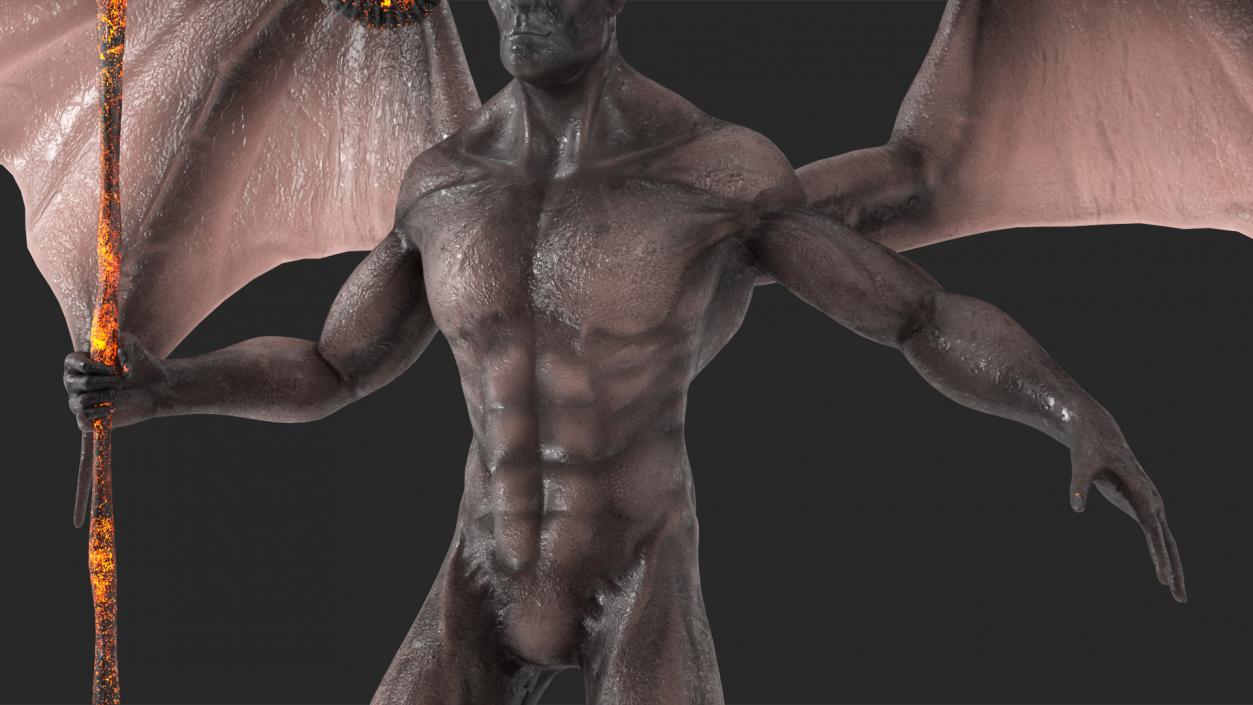 Devil Character with Trident Rigged for Modo 3D model