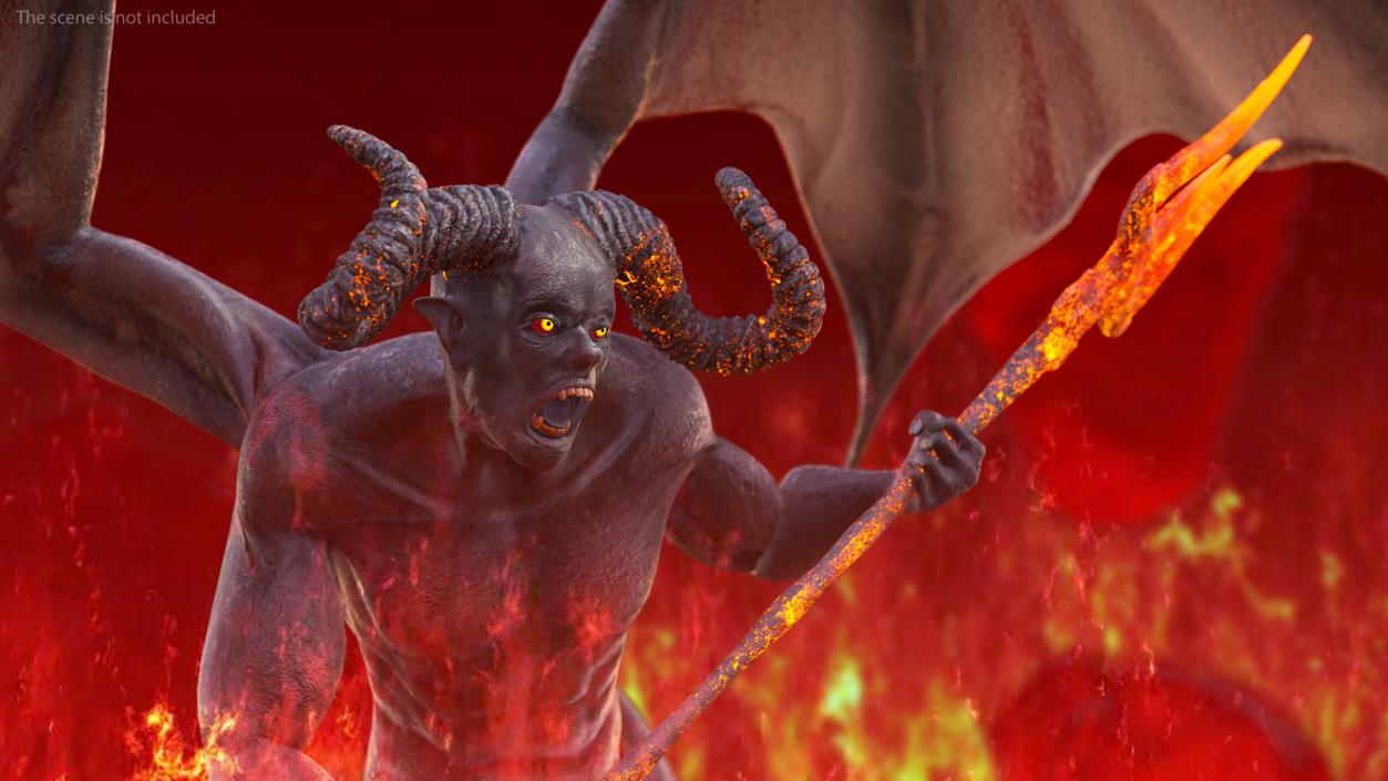 Devil Character with Trident Rigged for Modo 3D model