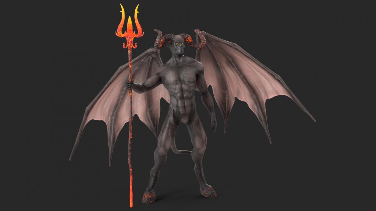 Devil Character with Trident Rigged for Modo 3D model