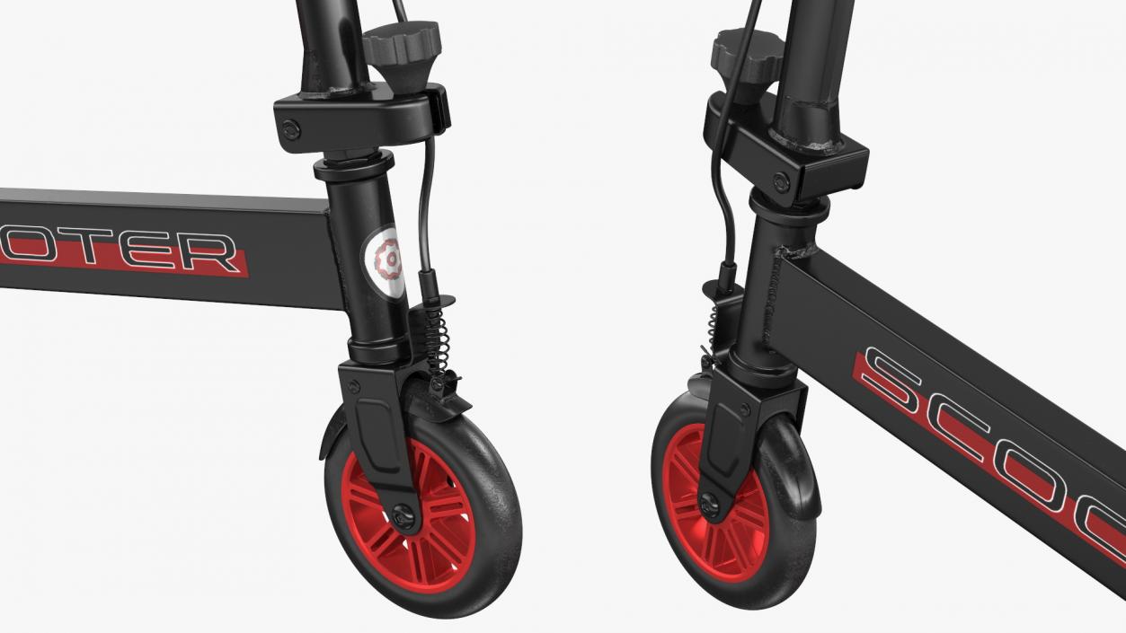 PowerWing Scooter Black Red Rigged 3D model