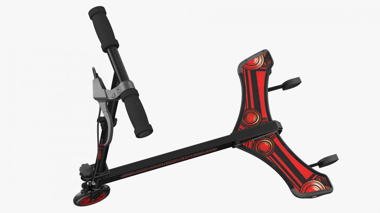 PowerWing Scooter Black Red Rigged 3D model