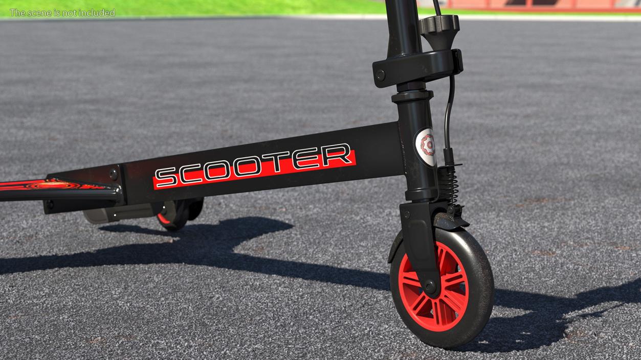 PowerWing Scooter Black Red Rigged 3D model