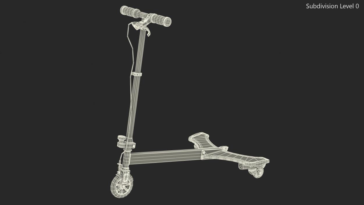 PowerWing Scooter Black Red Rigged 3D model