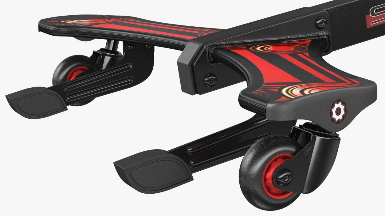 PowerWing Scooter Black Red Rigged 3D model