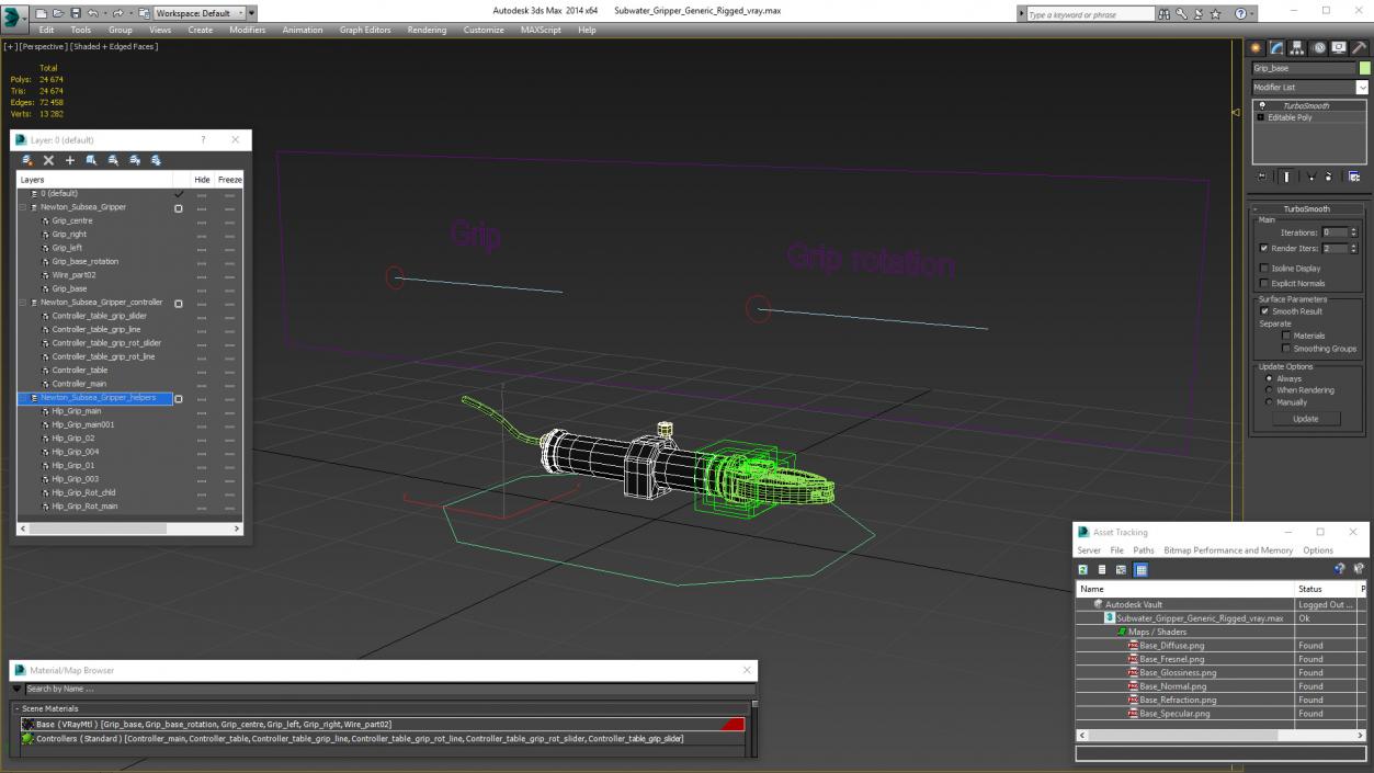 3D Subwater Gripper Generic Rigged