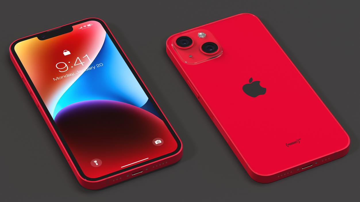 Apple iPhone 14 Red 3D model