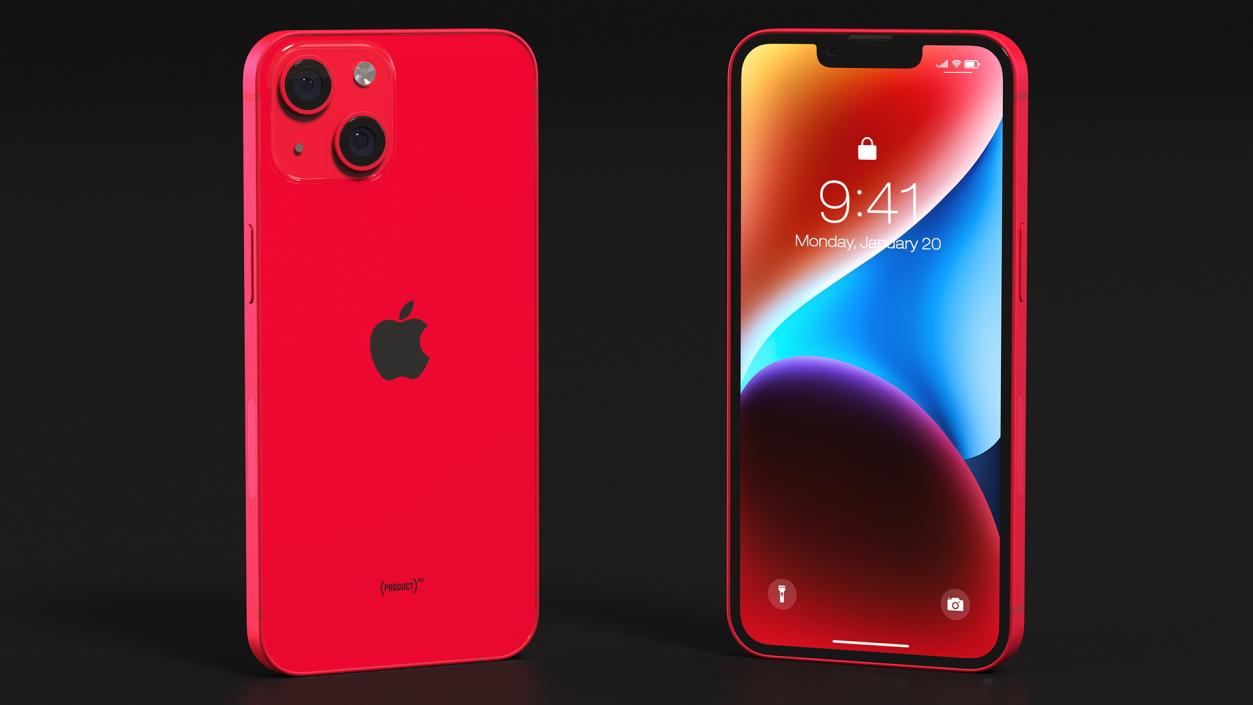 Apple iPhone 14 Red 3D model