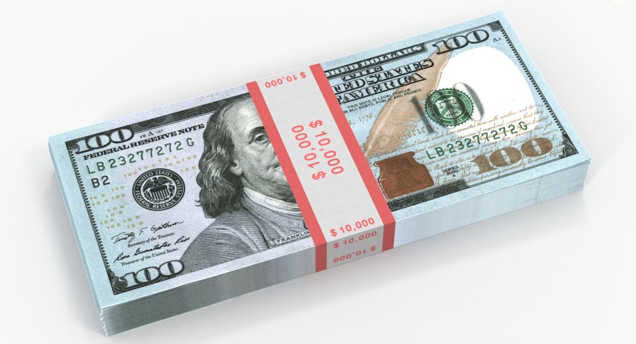 3D New 100 Dollar Bills 3D Models Collection